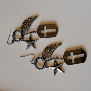 Star, Cross, Wing Earrings